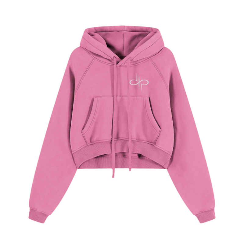 Snow Washed Cropped Hoodie "skull flowers" by ODMPOD