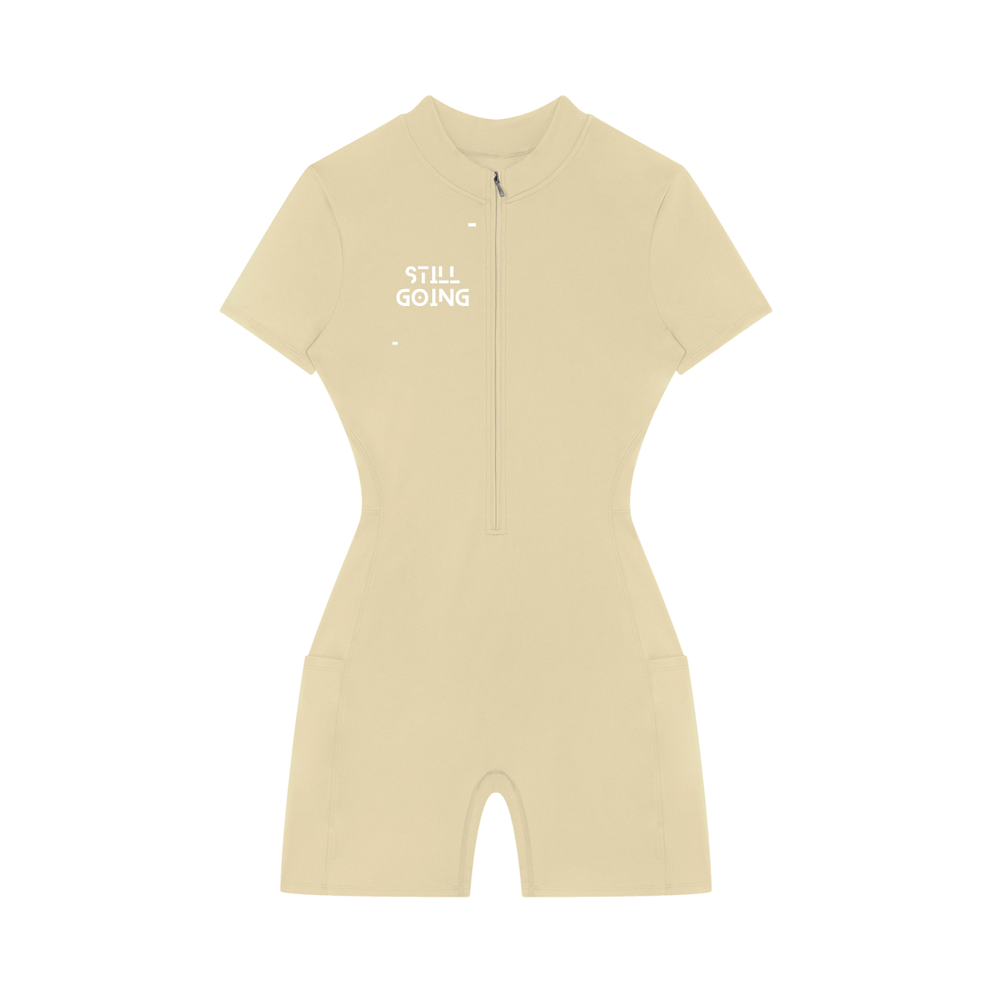 Women's Quarter-Zip Short Sleeve Romper by ODMPOD