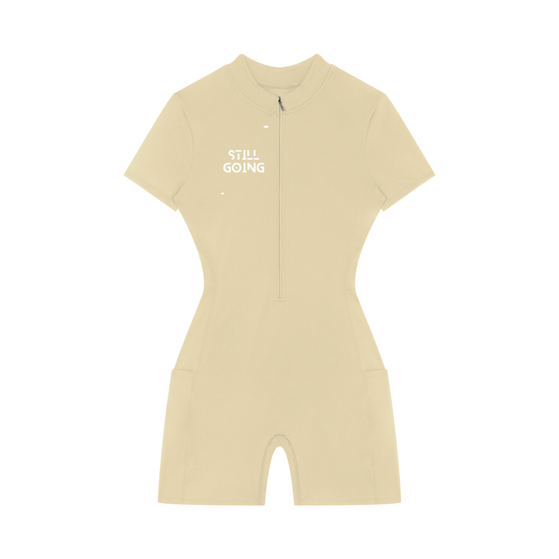 Women's Quarter-Zip Short Sleeve Romper by ODMPOD