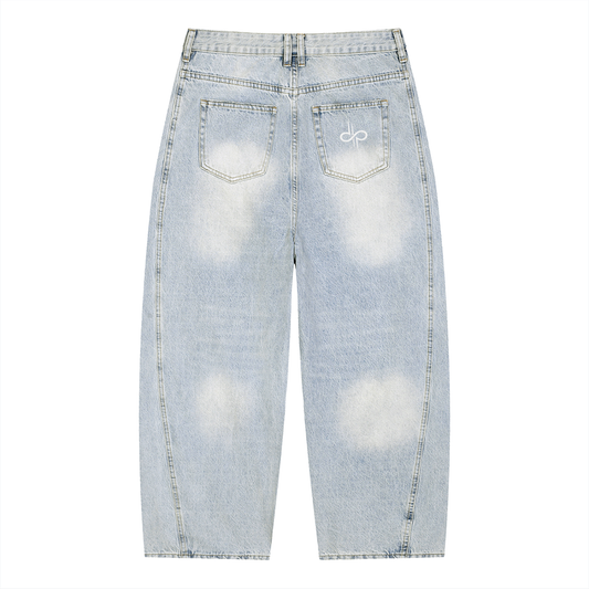 Men's Vintage Wash Sunfade Barrel Leg Jeans by ODMPOD