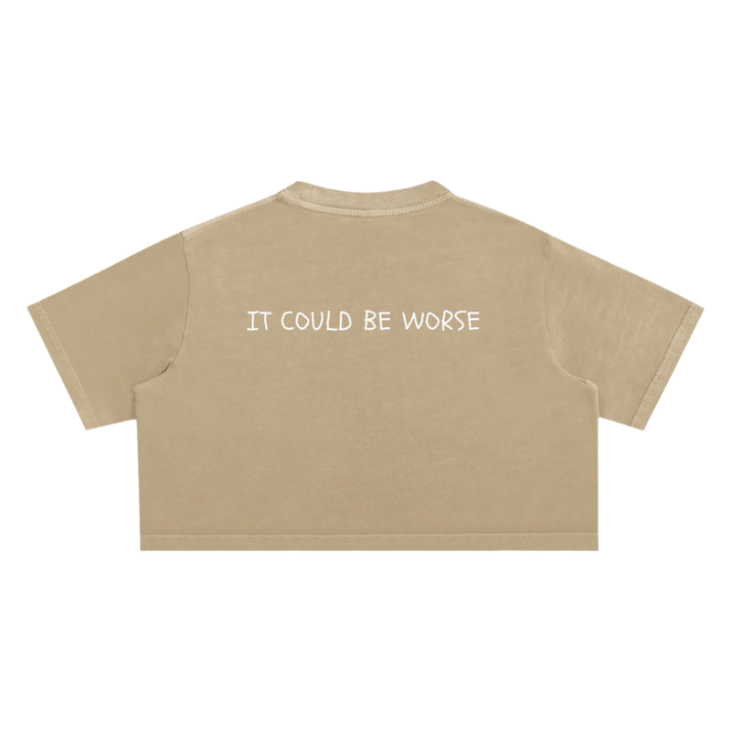"WORDS HAVE POWER" Snow Washed Crop Top