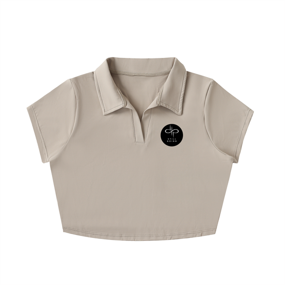 V-Neck Lapel Crop Top by ODMPOD