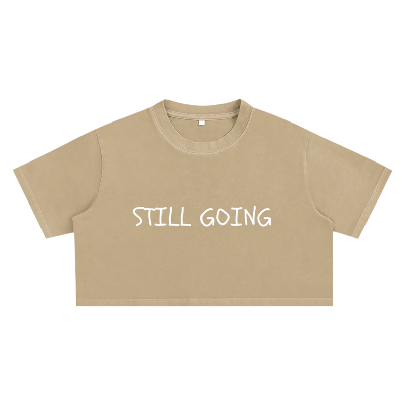 "WORDS HAVE POWER" Snow Washed Crop Top