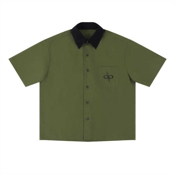 Color Block Short Sleeve Shirt by ODMPOD