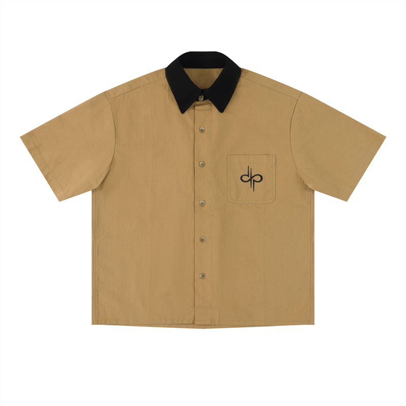 Color Block Short Sleeve Shirt by ODMPOD