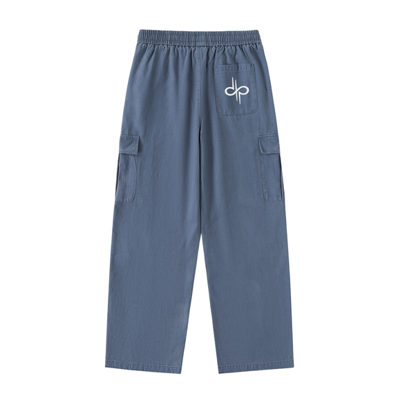 Drawstring Waist Straight-Leg Cargo Pants by ODMPOD