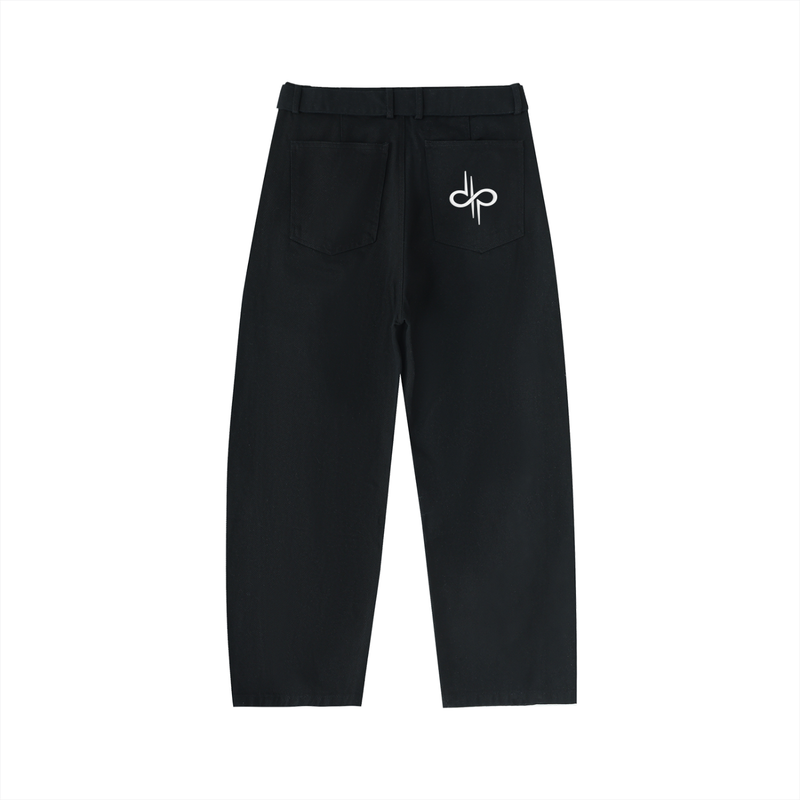 Women’s Twisted-Seam Belted Curved-Blade Pants