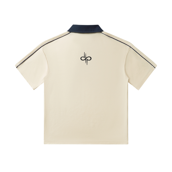Contrast Collar Short-Sleeve Polo Shirt by ODMPOD