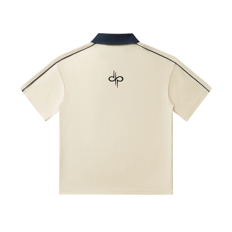 Contrast Collar Short-Sleeve Polo Shirt by ODMPOD