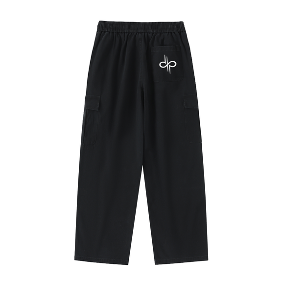 Drawstring Waist Straight-Leg Cargo Pants by ODMPOD
