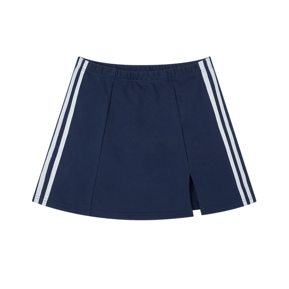 Contrast Side Stripe Slit Skirt by ODMPOD