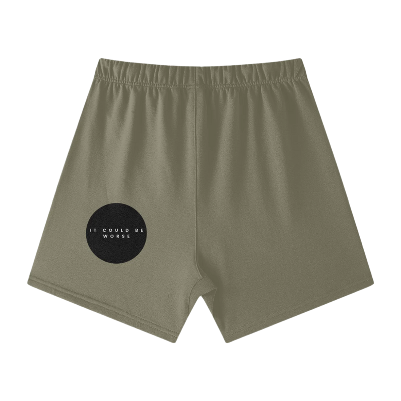 "WORDS HAVE POWER" Earth Tone Loose Fit FOG Shorts