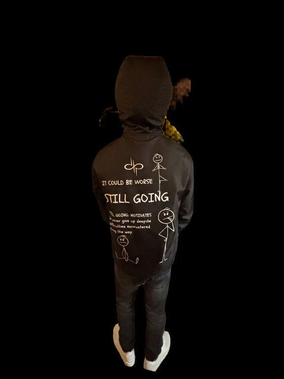 "WORDS HAVE POWER" lightweight zip up windbreaker by STILL GOING SHOP