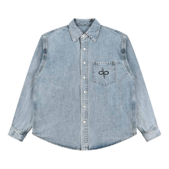 Unisex Vintage Wash Denim Shirt by ODMPOD