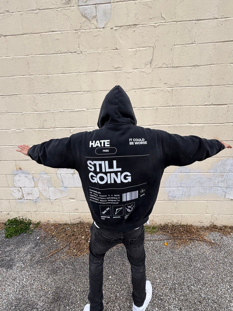 "HATE FREE" Zip- Boxy Hoodie