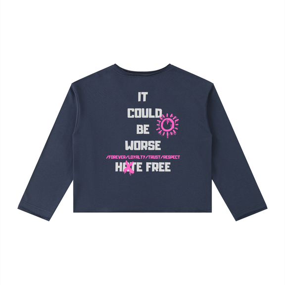 Women's Raw Hem Long Sleeve T-Shirt by ODMPOD