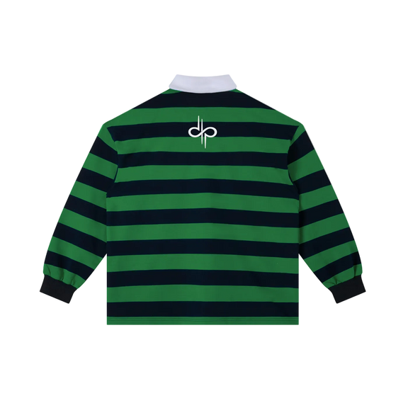 Color Block Stripe Polo Shirt by ODMPOD
