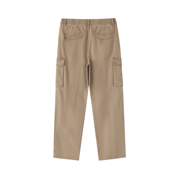 Cotton Elastic-Waist Cargo Pants by ODMPOD