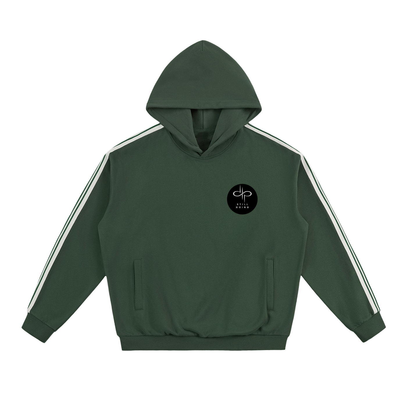 Side Stripe Drop-Shoulder Hoodie by ODMPOD