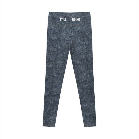 Women's Faux Denim Zip-Fly Leggings by ODMPOD