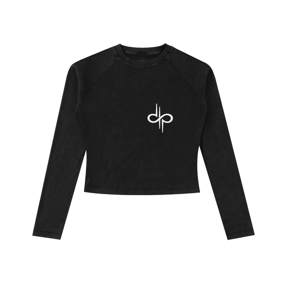 Dyed Washed Raglan Long Sleeve Slim T-Shirt by ODMPOD
