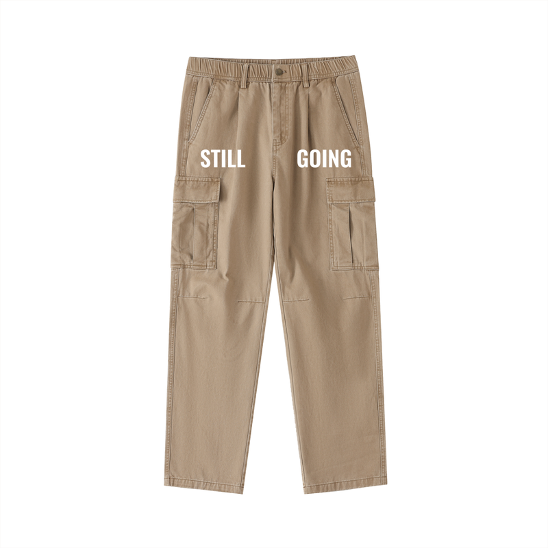 Cotton Elastic-Waist Cargo Pants by ODMPOD