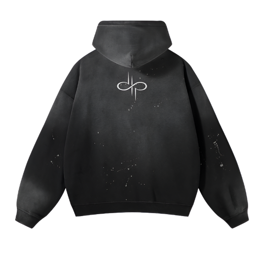 Vintage Wash Frayed Fleece Hoodie by ODMPOD