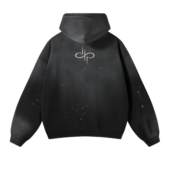 Vintage Wash Frayed Fleece Hoodie by ODMPOD