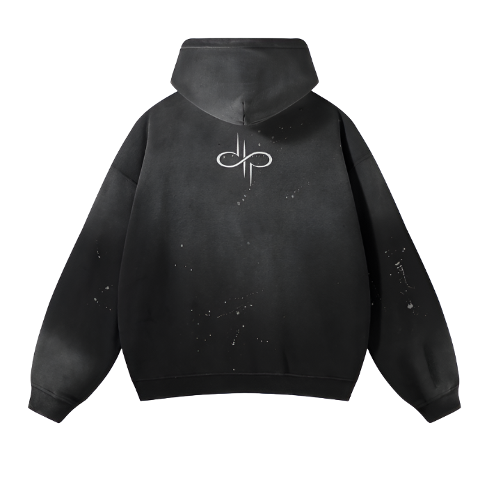 Vintage Wash Frayed Fleece Hoodie by ODMPOD