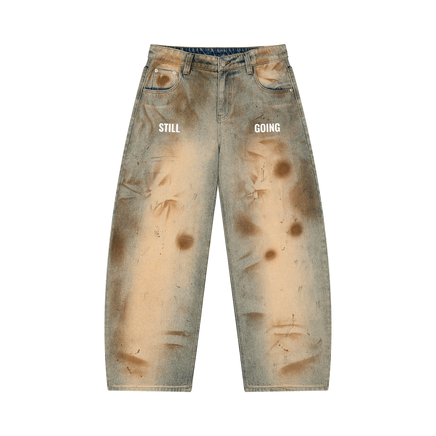 Men’s Vintage Wash Barrel Leg Jeans by ODMPOD