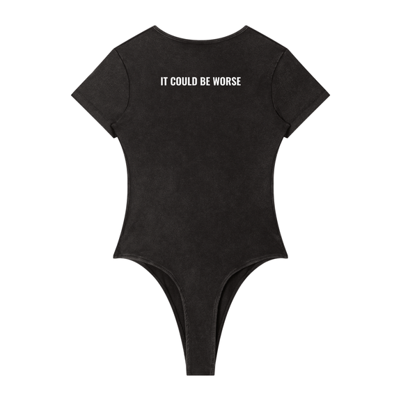 Women's Mineral Wash Crewneck Bodysuit by ODMPOD