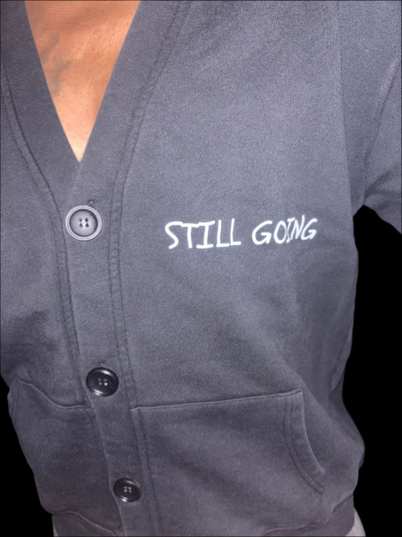 "WORDS HAVE POWER" Snow Washed Sweat Cardigan by ODMPOD