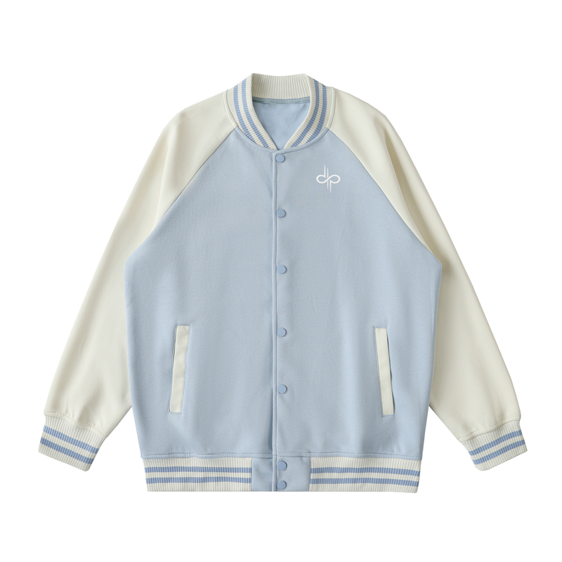 Two Tone Raglan Sleeve Varsity Jacket by ODMPOD