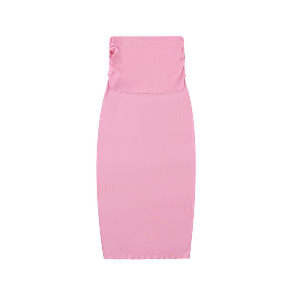 Dyed Washed Straight Hip-Hugging Slim Maxi Skirt by ODMPOD