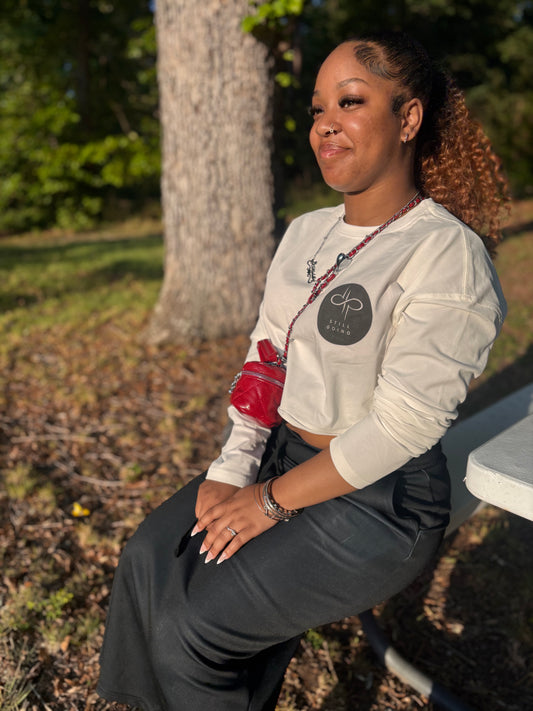 ”WORDS HAVE POWER” Women's Long Sleeve Crop Top by PODpartner