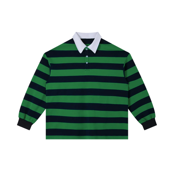 Color Block Stripe Polo Shirt by ODMPOD