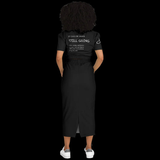 "WORDS HAVE POWER" Cropped Short Sleeve Sweatshirt and Skirt Set by Subliminator