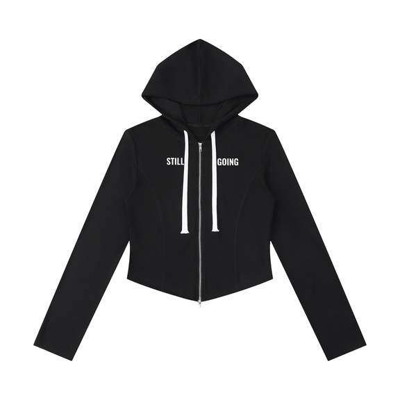 Women's Slim Cropped Full Zip Hoodie by ODMPOD