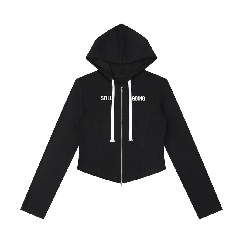 Women's Slim Cropped Full Zip Hoodie by ODMPOD