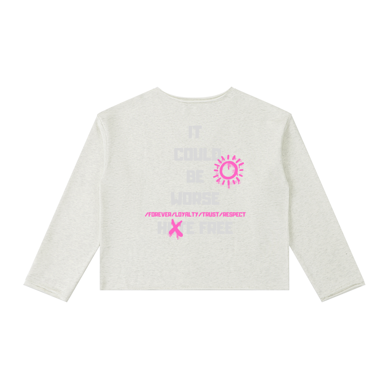 Women's Raw Hem Long Sleeve T-Shirt by ODMPOD