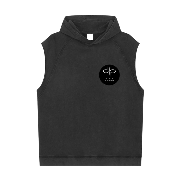 "WORDS HAVE POWER" Snow Washed Sleeveless Hoodie by ODMPOD
