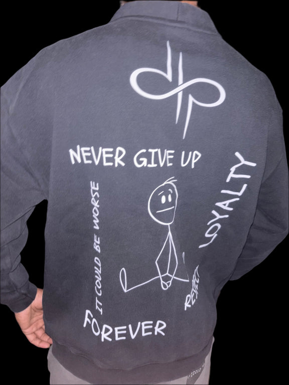 "WORDS HAVE POWER" Snow Washed Sweat Cardigan by ODMPOD