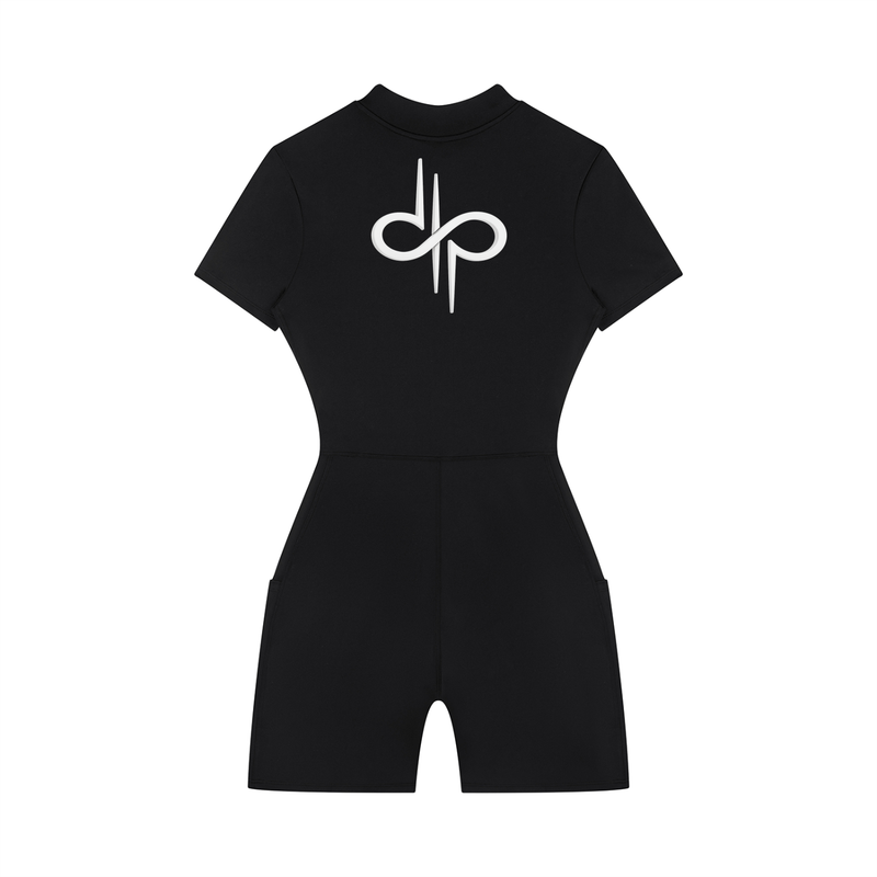 Women's Quarter-Zip Short Sleeve Romper by ODMPOD