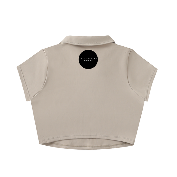 V-Neck Lapel Crop Top by ODMPOD