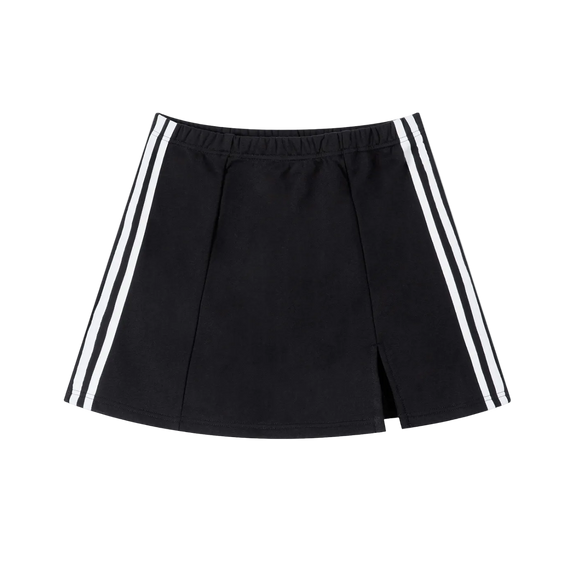 Contrast Side Stripe Slit Skirt by ODMPOD