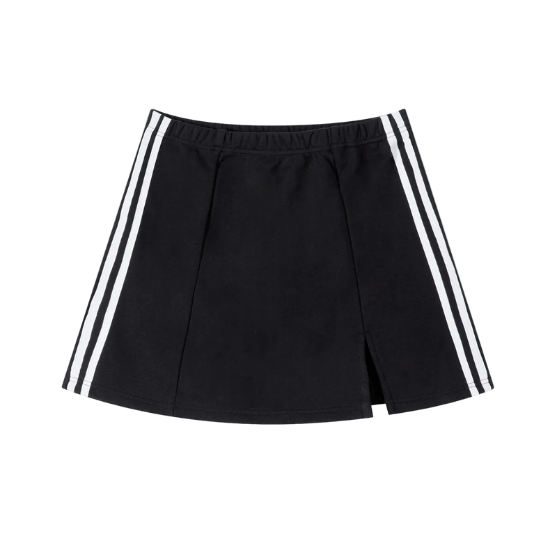 Contrast Side Stripe Slit Skirt by ODMPOD