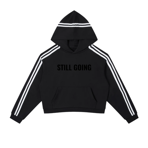 Contrast Side Stripe Cropped Hoodie by ODMPOD
