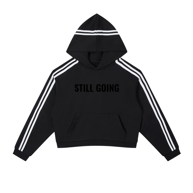 Contrast Side Stripe Cropped Hoodie by ODMPOD
