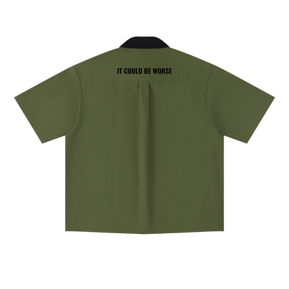 Color Block Short Sleeve Shirt by ODMPOD