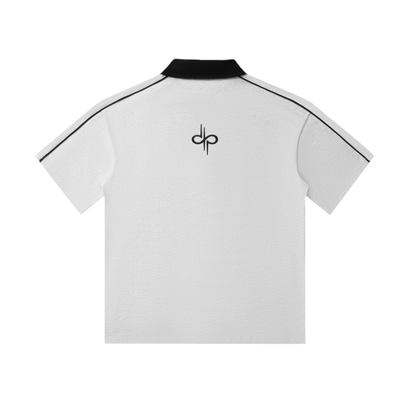 Contrast Collar Short-Sleeve Polo Shirt by ODMPOD